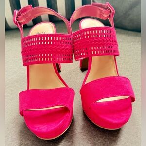 Brash Fuchsia Heeled Sandals